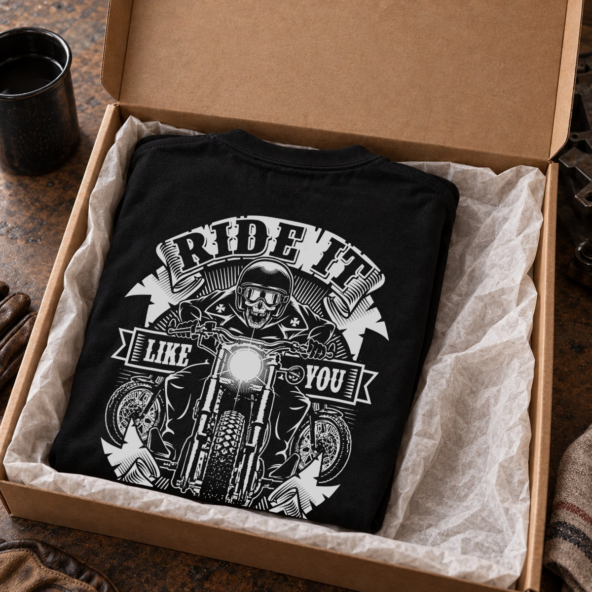 RIDE IT LIKE YOU STOLE IT スカルライダー バイク 長袖Tシャツ バックプリント